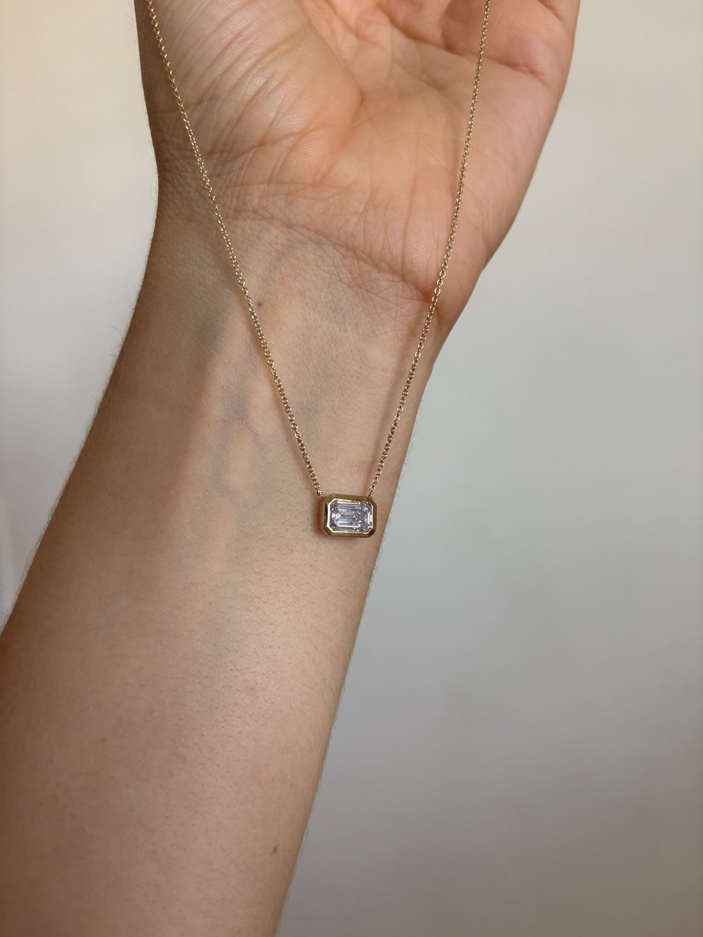 EMERALD CUT DIAMOND NECKLACE